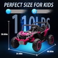 thumbnail image 4 of Xuanlur 24V 7AH 2 Seater Ride on Toys for Big Kids w/ 20" Large Seat, Remote Control, Bluetooth, 2X200W Powerful Motors, MP3, Lights, Power Car Wheels for Boys Girls, Pink, 4 of 7