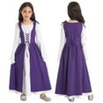thumbnail image 2 of Aislor Medieval Renaissance Maxi Dress for Girls Halloween Vampire Cosplay Gown Queen Fancy Dress Purple 16, 2 of 7