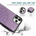 thumbnail image 2 of Dteck Wallet For iPhone 11 with Card Holder, Embossed Mandala Pattern Flower Premium PU Leather Double Magnetic Buttons Flip Shockproof Protective Case, purple, 2 of 5