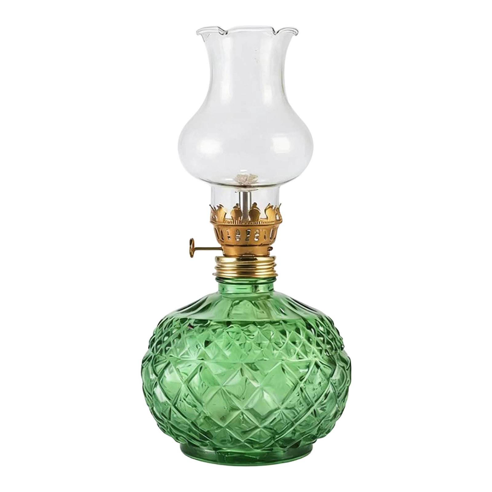 Vintage Style Oil Lamp with Glass Candle Holder, Vintage Glass Kerosene Lamp Lantern, Retro Glass Clear Kerosene Lamp Lantern, Clear Hurricane Oil Lamps for Table Centerpiece, Wedding Decor