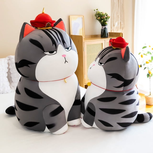 Juguete de peluche de gato, diseño de gato de peluche de dibujos animados, almohada de sofá con forma de gato, muñeco de peluche suave, almohada de gato diseñada para el futuro