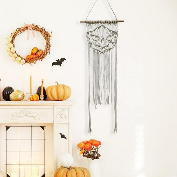 Macrame Wall Hanging Hand Woven Tapestry Chic Backdrop Pendant Boho Tassels Wall Decor for Indoor Apartment Bedroom Gift Decoration