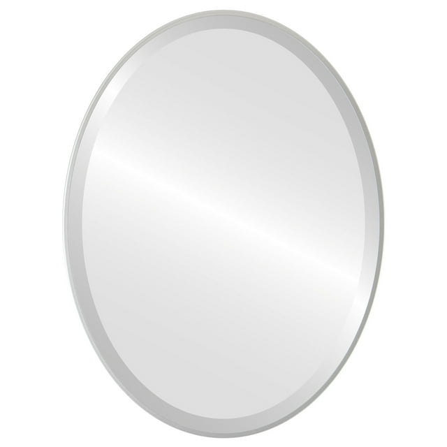Miroir Ovale Encadré Singapore - Vaporisation Argentée - 19 Pouces x 25 Pouces