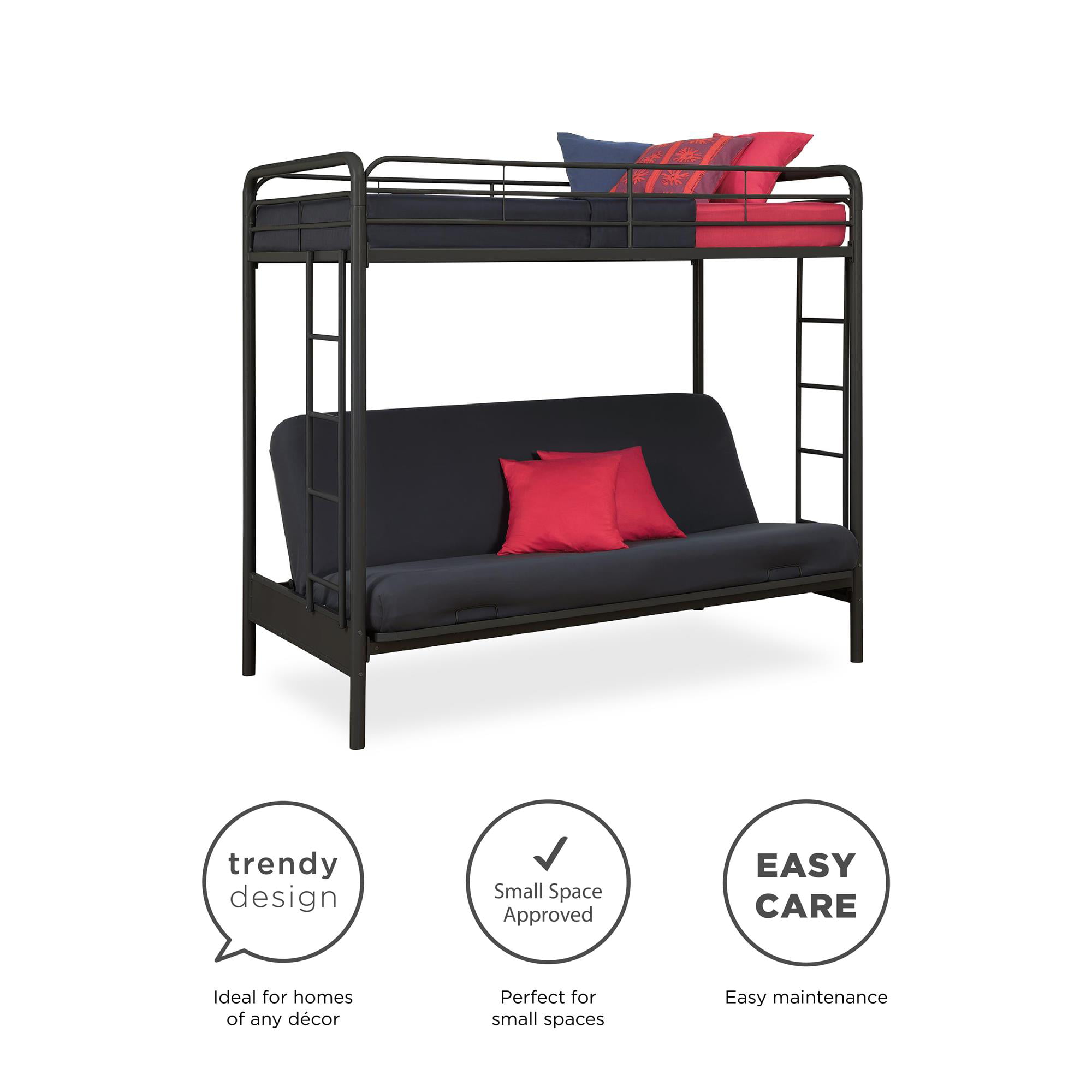 Twin Over Futon Bunk Bed Multiple, Eclipse Twin Over Futon Metal Bunk Bed Multiple Colors