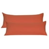 Unique Bargains 2 Pack Microfiber Body Pillow Covers Orange 20"x48"