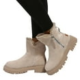 thumbnail image 3 of Women's Warm -Lined Winter Ankle Boots, Suede Side Zip Combat Boot with Lug Sole, Heel & Real Wool Lining, 3 of 9
