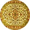 thumbnail image 1 of Ahgly Company Indoor Round Medallion Yellow Traditional Area Rugs, 7' Round, 1 of 4