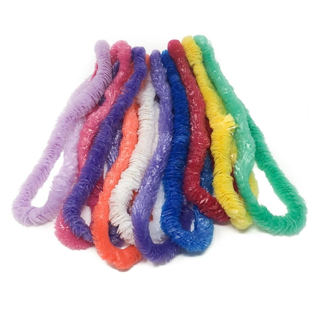 200 Piece Plastic Flower Leis Bulk Assortment Tropical Leis Luau