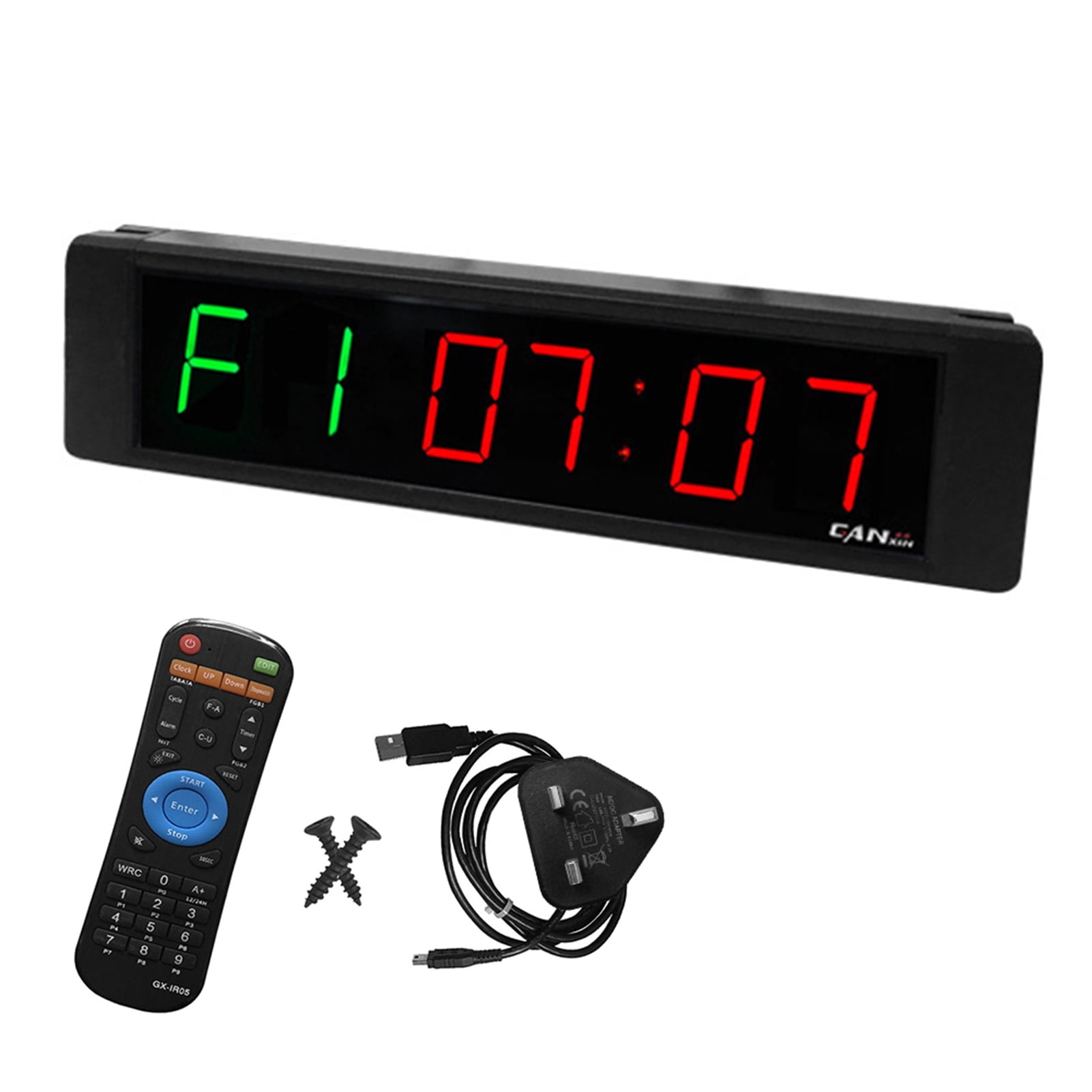 14" Programmable Digital Display GYM Timer Wall Clock With Remote For Home Gym 