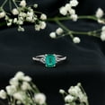 thumbnail image 3 of Rosec Jewels Certified Lab Grown Emerald Cut Emerald Engagement Ring with Diamond - Celtic Knot Ring - AAAA Grade - with Jewelry Box, 10K White Gold, US 13.00, 3 of 9