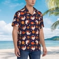 thumbnail image 2 of KLL Men's Hawaiian Shirt Short Sleeve Button Down Beach Shirts-Turkey And Thanksgiving, 2 of 5
