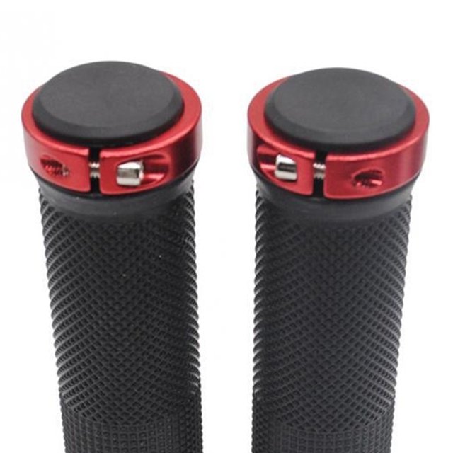 Wosthever 1 par de empuñaduras para manillar de bicicletas, bicicleta de carretera de montaña, extremos de bloqueo rectos para ciclismo, Ciclismo Rojo