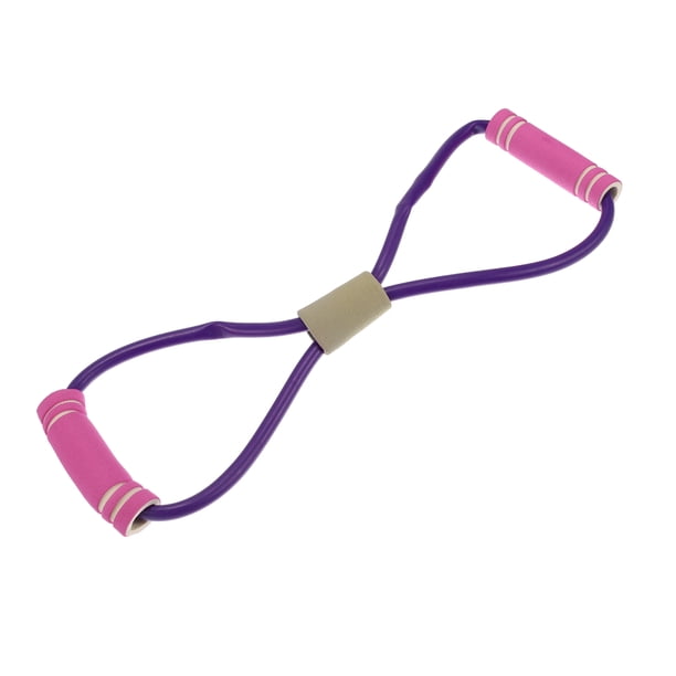 Banda de Resistencia en Forma de 8, Bandas de Ejercicio, Expansor Elástico para Entrenamiento Muscular para Yoga y Gimnasio Morado