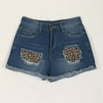 thumbnail image 2 of Jewelreauty Women Denim Shorts Casual Button Graphic Cut Out Ripped Jean Shorts with Pockets, 2 of 9
