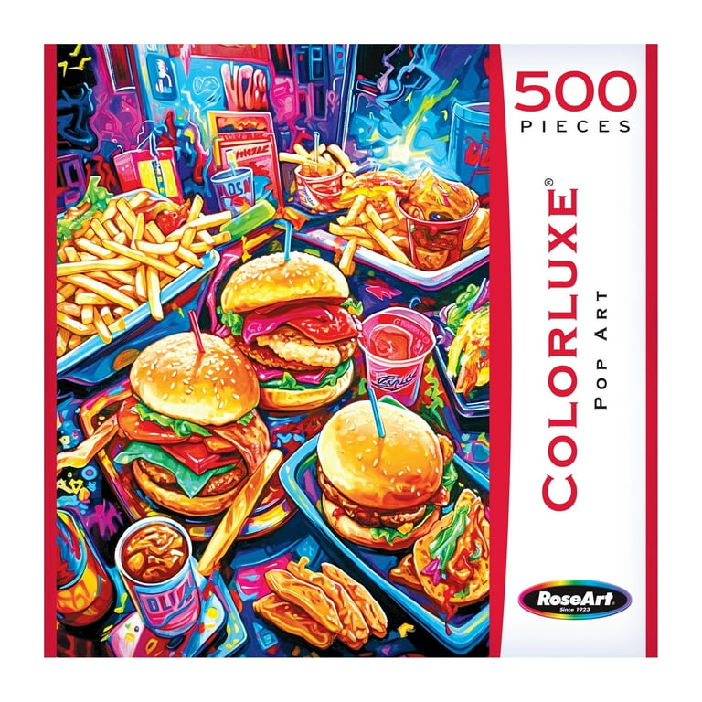 絵画 flk041089 RoseArt Colorluxe 500 Piece Snack Attack Interlocking Adult Jigsaw