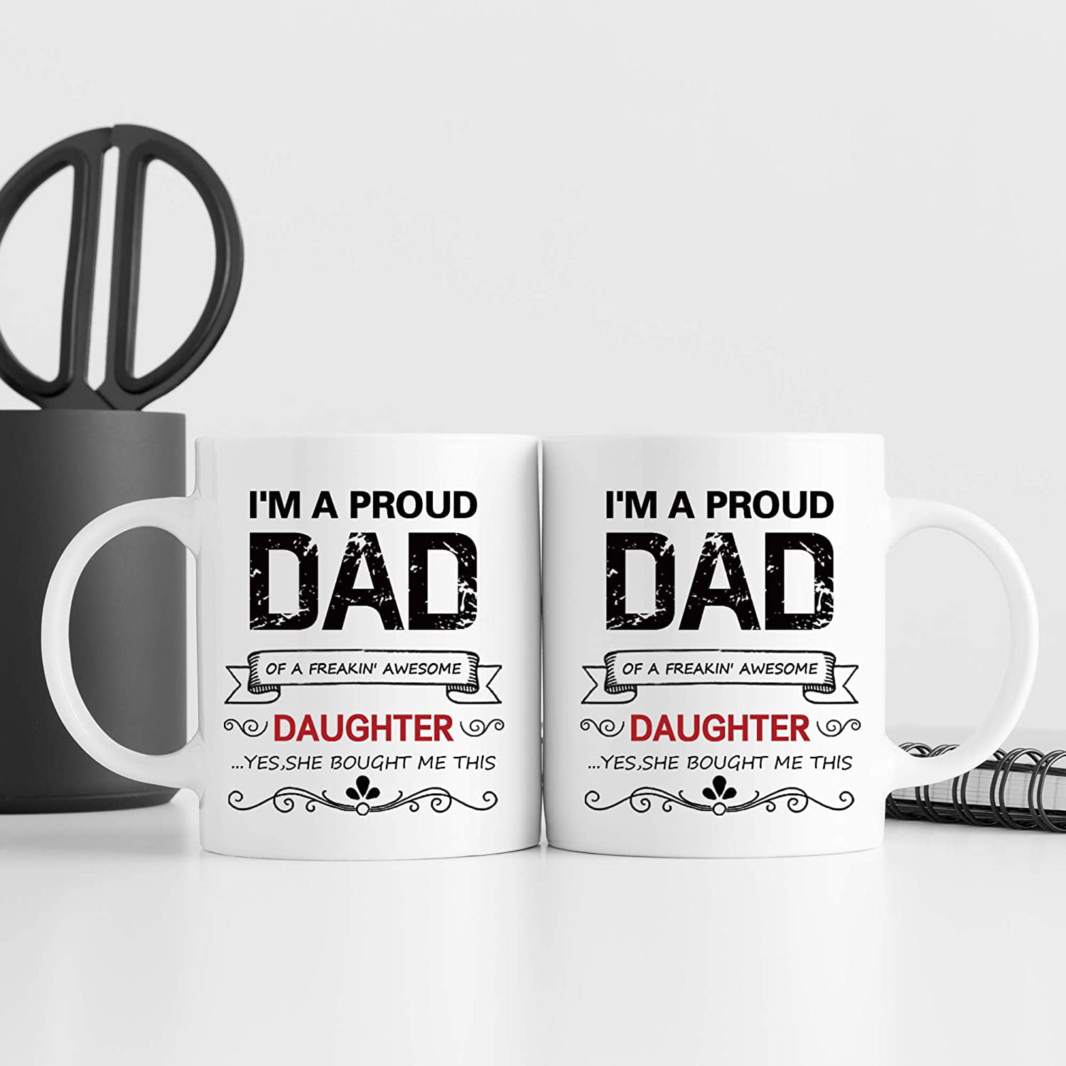  Personalized To My Dad From Daughter Cute Bluey Dad Black  Coffee Mug Funny Girl Dad Novelty Cup Father's Day Birthday Gift For Dad -  11 Oz : Home & Kitchen