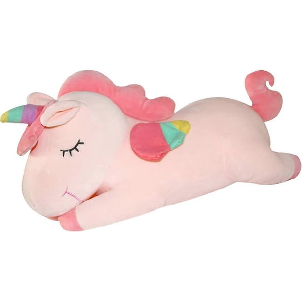 Plush Unicorn Stuffed Animal Pillows Toy, 11.8 Inch Cute Soft Pink Unicorn Plushie with Rainbow Wings Gifts for Girls
