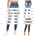 thumbnail image 3 of Women's High Waist Denim Look Jeggings, Stretchy Faux Jeans Leggings with Tummy Control, Skinny Fit Pull On Pants for Yoga Gym Workout Daily Wear Dark Blue L, 3 of 4