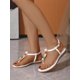 thumbnail image 2 of Women's Flat Sandals With Small Heels And Toe Clips, White, Summer New Style, 2 of 5