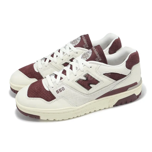 New Balance 550 NB Beige Red Men Unisex Lifestyle Casual Shoes BB550LEZ-D