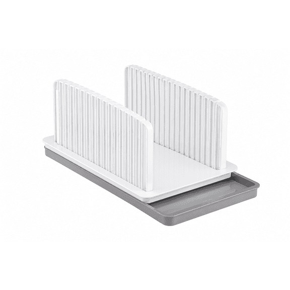 Adjustable Foldable Bread Slicer, Compact Cutting Guide with Crumb Tray, Multi-width Slicing for Bread, Bagels and Cakes