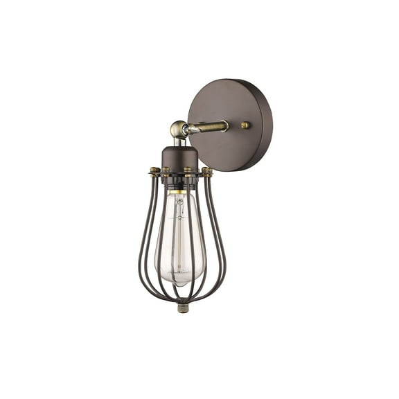 RADIANCE Goods Industrial-Style 1 Light Rubbed Bronze Wall Sconce 5" Wide