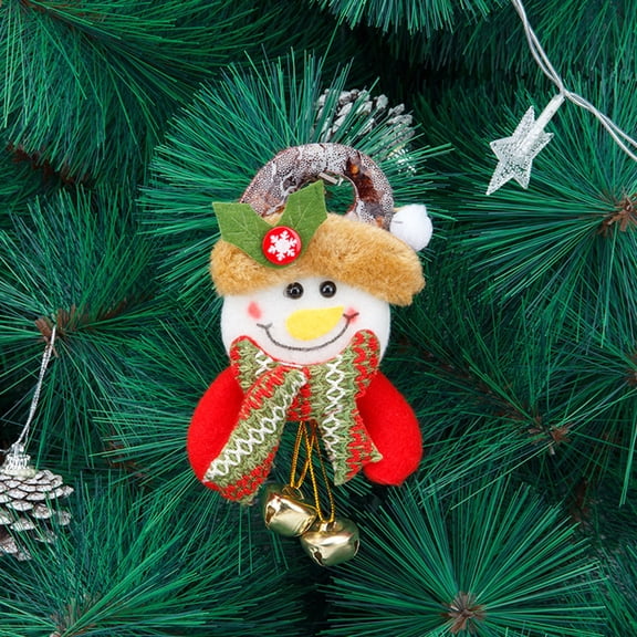 Qonioi Christmas Tree Hanging Ornaments with Santa Snowman Reindeer, 0.35 oz Cloth Holiday Pendants, Festive Seasonal Décor for Party Display