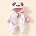 thumbnail image 2 of Winter Padded Snowsuit foe Boys Girls Cute Koala Ear Hooded Jumpsuit Long Raglan Sleeve Quilted Warm Outfits, 2 of 6