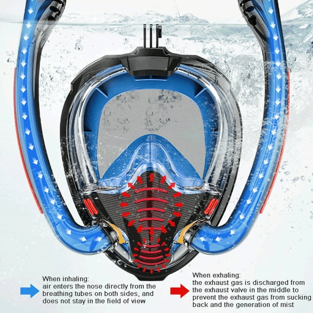 K2 Masque de plongée professionnel Double Tube 180 ° Anti-buée