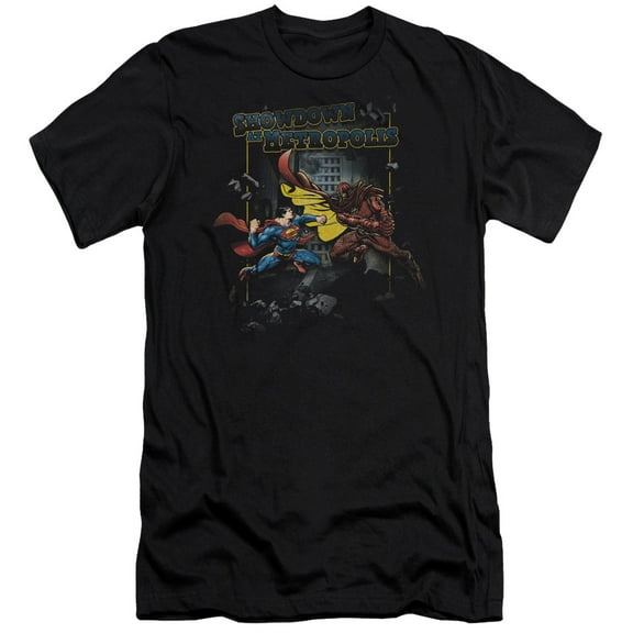 Superman Showdown Adult 30/1 T-Shirt Black
