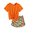 Orange Flower, variant on Arshiner Girls 2 Piece Outfits Summer Clothes Short Sleeve Tops and Paperbag Waist Shorts Set Cute Outfits
