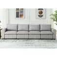 thumbnail image 4 of Williamspace 130" Modular Sectional Sofa Modern 4 Seat Upholstered Convertible Sofa Couch Comfy Fabric Sofa for Living Room Apartment, Light Grey, 4 of 7