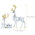 thumbnail image 3 of Miangastore Statue de Cerf de Table Sculpture de Renne Résine Décorations de Bureau Argent 2 Pcs, 3 of 9
