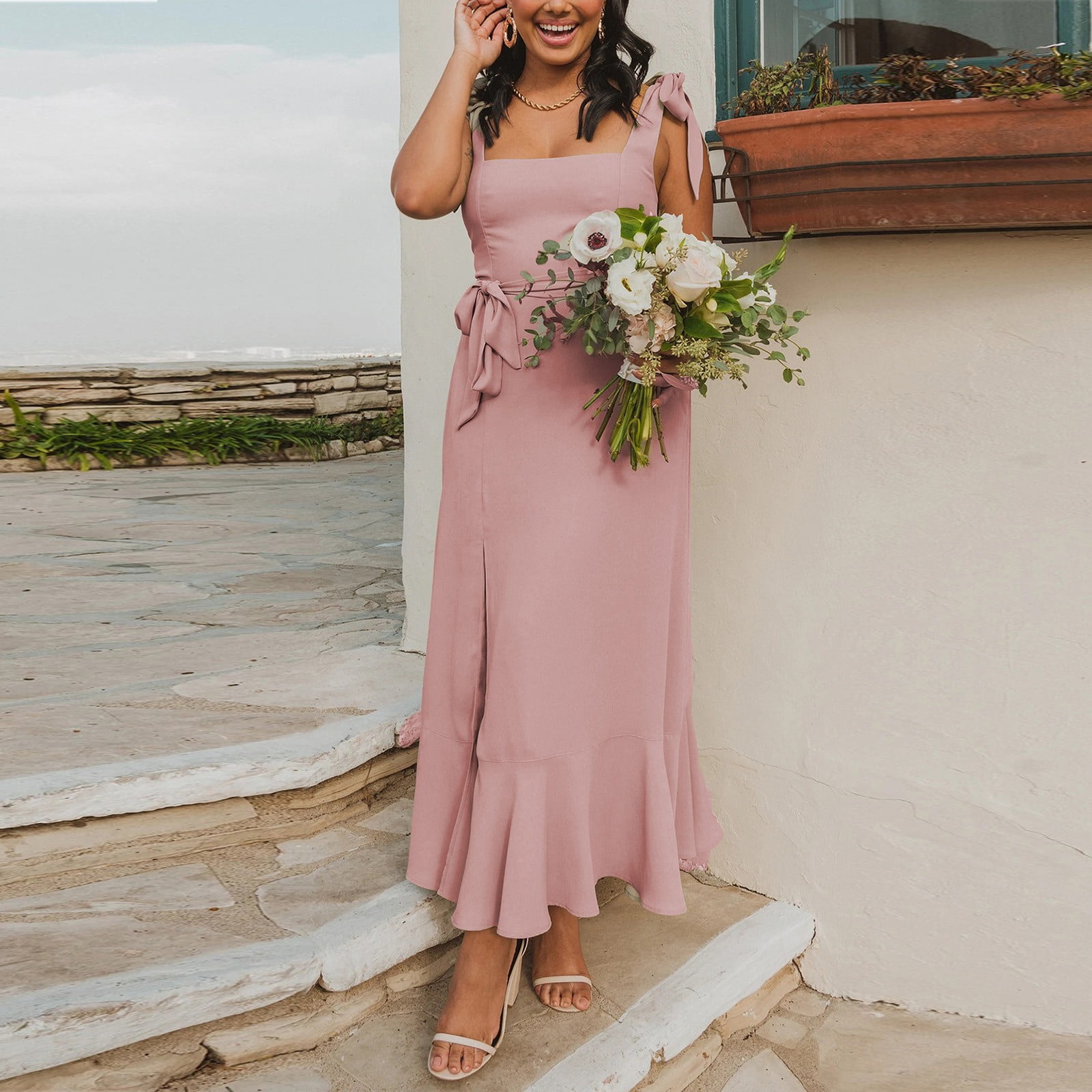 midi length bridesmaid dresses