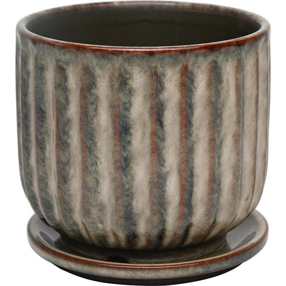 Better Homes & Gardens 6 inch Ceramic Paul Planter with Attached Saucer