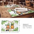 thumbnail image 3 of Placemats 1 Pack, St. Patrick's Day Woven Placemat, Linen Place Mats for Kitchen/Dining Tables, Green Gnomes Lucky Shamrocks Flags Washable Table Mats for Party, 3 of 8