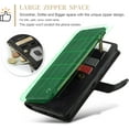 thumbnail image 4 of Funda billetera para Samsung Galaxy A14 5G, Funda de Teléfono de Cuero PU Hecha a Mano de Primera Calidad Ranuras para Tarjetas Cierre Magnético Bolsillo con Cremallera Funda Abatible con Soporte, 4 of 7