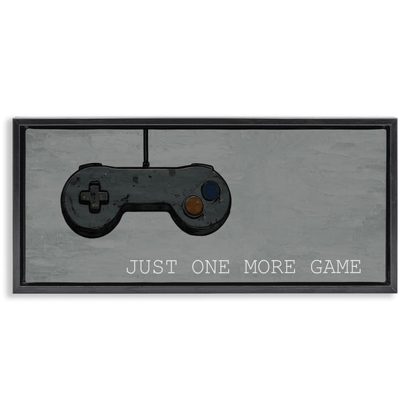Stupell Industries Contemporary Just One More Rustic Gaming Black Floating Frame Canvas Art, 25 x 11, by Kim Allen