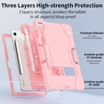 thumbnail image 3 of ELEHOLD Rugged Hybrid Case for Samsung Galaxy Tab S9 /S8 /S7 11 Inch, Tri-Layers Hard PC Soft Silicone Hidden Kickstand Anti-Scratch Shockproof Heavy Duty Case for Kids Men Women,Rosegold, 3 of 8