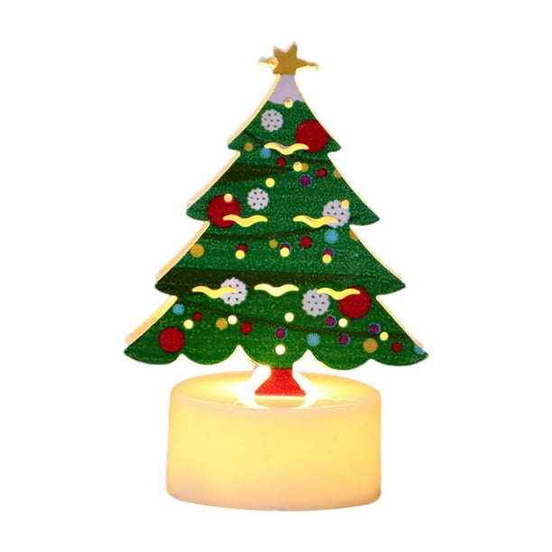 Vela decorativa navideña, luces de noche navideñas T5K6