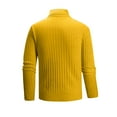 thumbnail image 3 of Kixjoy Sweaters for Men Big and Tall Mockneck Thermal Knit Sweater Long Sleeve Slim Fit Fashion Winter Sweater Soild Casual Mens Pullover Sweater, Yellow 2XL, 3 of 3