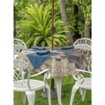 thumbnail image 4 of Outdoor Tablecloth with Umbrella Hole Zipper Burnt Orange Grey Flower Round Tablecloth 54" Waterproof Outside Table Cloth Botanical Spring Floral Patio Table Cover Tablecloths for Picnic Party, 4 of 8