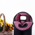 thumbnail image 2 of Manga De Botella Funda Para Botella Enfriador de neopreno para 2 botellas, funda protectora para bolsa de vino (rosa + negro), 2 of 6