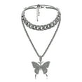 thumbnail image 2 of Grofry Women Fashion Punk Style Rhinestone Butterfly Pendant Chain Necklace Jewelry Black, 2 of 8
