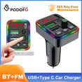 thumbnail image 1 of Podofo Car Wireless MP3 FM Transmitter Adapter 2USB Charger AUX Hands-Free BT 5.0, 1 of 4