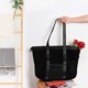 thumbnail image 1 of Xihbxyly Bolsa de Viaje para Playa, Gran Capacidad, Nailon de Alta Calidad, Elegante Bolso de Hombro, Versátil para Playa, Piscina, Viajes y Compras. Color Negro, 35,99 X 38,98 X 16,99 Cm., 1 of 7
