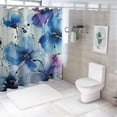 thumbnail image 7 of Creowell Watercolor Flower Shower Curtain with Hooks Flourishing Drawing with Soft Spring Colors in Retro Style Art Luxury Cloth Fabric Set for Home Dorm & Bathroom Decor White, 7 of 7