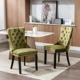 thumbnail image 2 of LegaHome Olive Green Velvet Dining Chairs, 4 Pcs Upholstered Button Tufted Dining Chair Set, Modern Padded Accent Chairs with Solid Wood Legs and Nailhead Trim, Home Kitchen Armless Dining Chairs Set, 2 of 10
