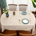 thumbnail image 2 of Linen Textured Oval Tablecloth for Oval Dining Tables, 60x102 Inch Farmhouse Table Cover for Kitchens, Dining Rooms and Gatherings (60 "X102), 2 of 6