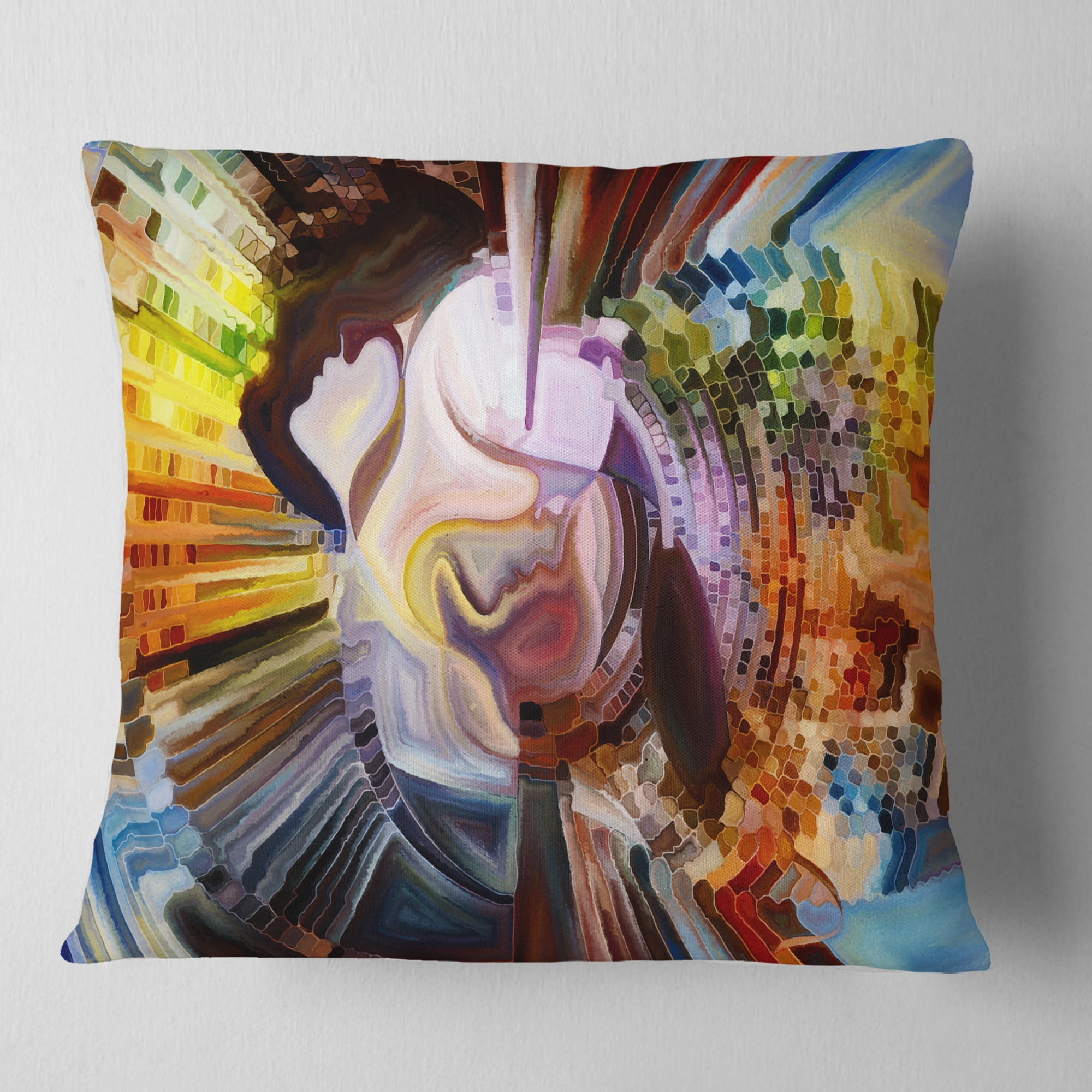 Designart Layers of Inner Paint - Abstract Throw Pillow - 18x18